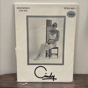 (4 Pairs) NEW Cindy Bridal Sheer Thigh High Stockings Hosiery 411 White